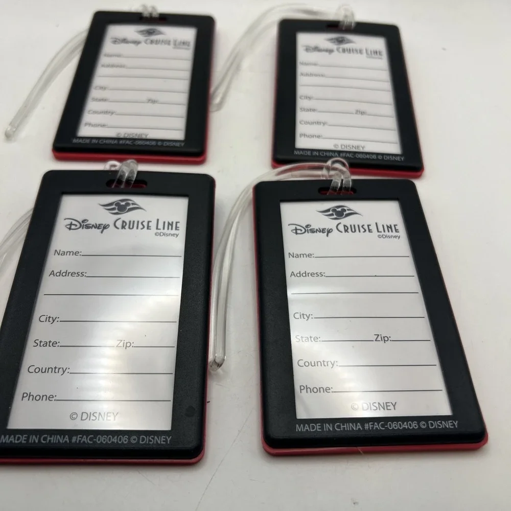 4x New Disney Cruise Line Sailing Ship Luggage Tag Lot Of 4